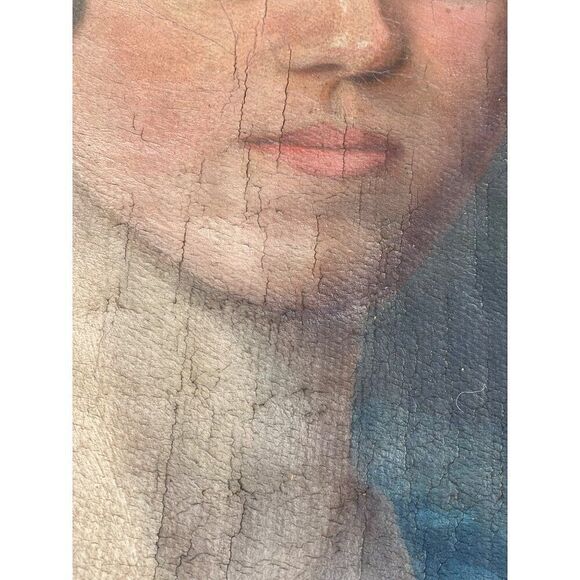 Antique Oil Painting on Canvas Signed BOWEN Young Lady - Picture 4 of 9